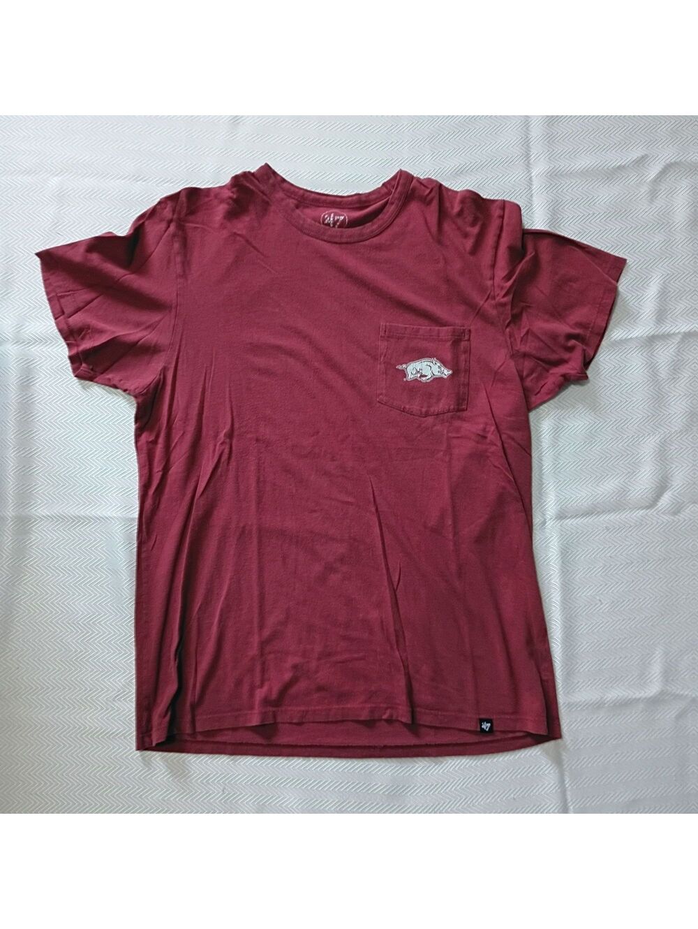 47 Brand University of Arkansas Razorbacks Maroon Pocket T-Shirt